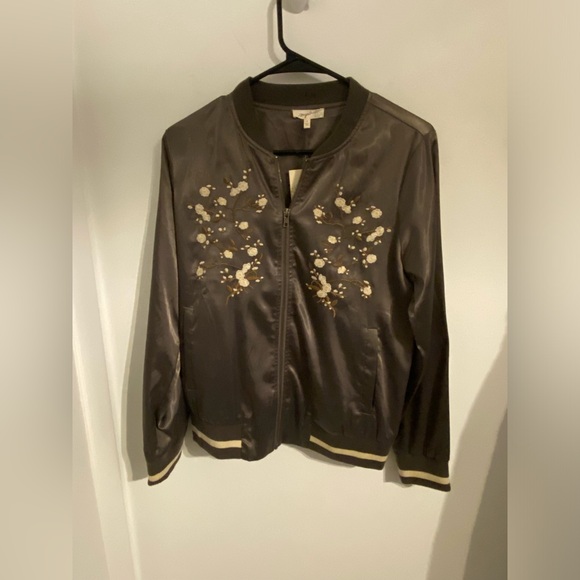 Mystree Jackets & Blazers - Mystree Satin Bomber Jacket